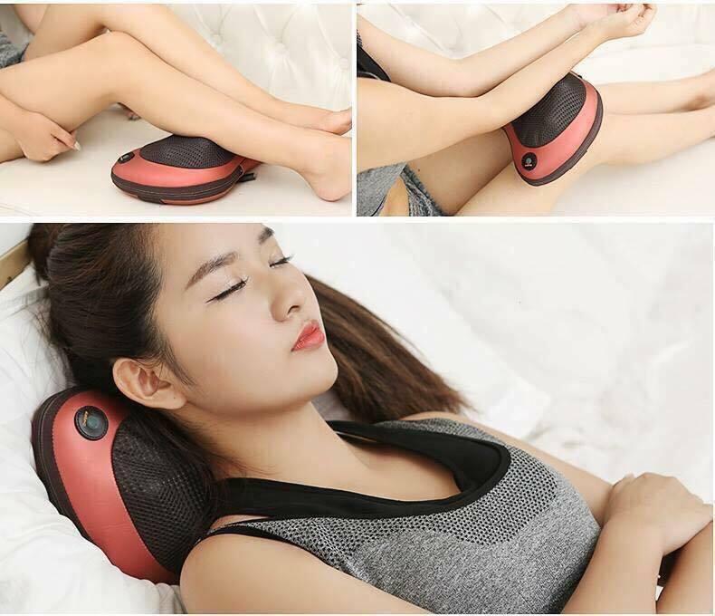 Gối massage hồng ngoại 8 bi, máy mát xa hồng ngoại, may mat xa