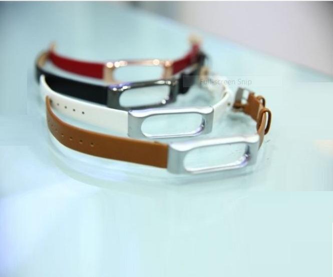 Dây đeo Da Mijobs thay thế dành cho Miband 2 (Màu Nâu)