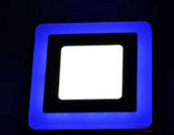 đèn led nổi ốp trần 24w vuông 2 màu 3 chế độ ánh sáng trắng xanh dương