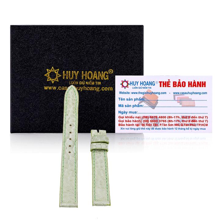 Th8421 - dây đồng hồ da đà điểu size 14 màu xanh lá