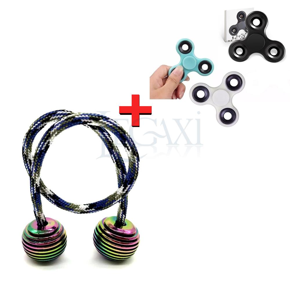 Con quay Fidget Begleri Finger Balls Hand 2 Bóng Có Đèn Led + Hand Spinner 3 cánh Legaxi FB02
