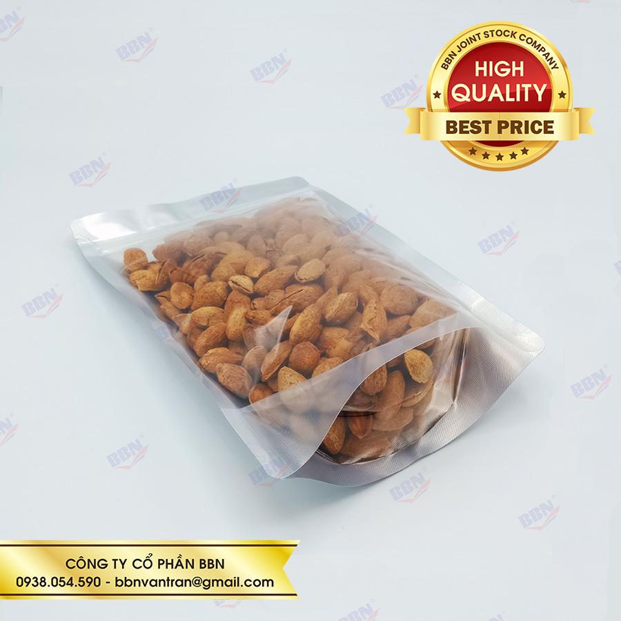Túi zipper đáy đứng mặt trong mặt bạc 18x26cm (đvt kg)