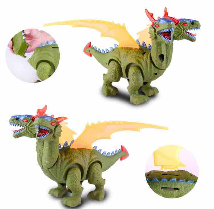 Bộ khủng long 2 đầu biết đi phát nhạc chiếu 3D cho bé