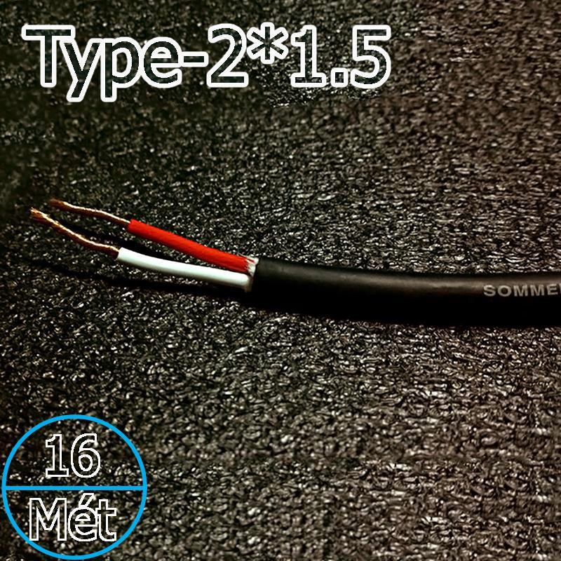 Dây loa sommer 2 lõi-234 sợi 2x1.5mm ofc 18awg sommer sp225 - 16 mét