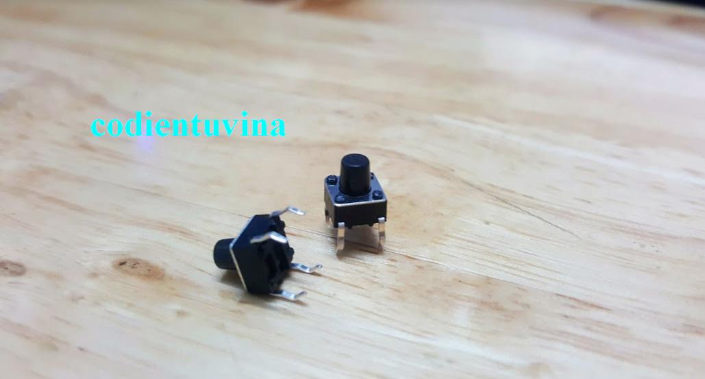 Bộ 10 nút nhấn 4 Chân Vuông Đen 6x6x5mm (Nút nhấn không thấm nước 6x6x7mm)