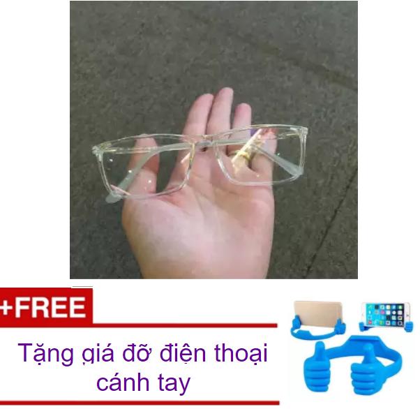 [HCM]Mắt kính gọng nhựa trong suốt kiểu dáng đẹp tôn nét HTH-DC (Trong suốt) + Tặng giá đỡ cánh tay lớn