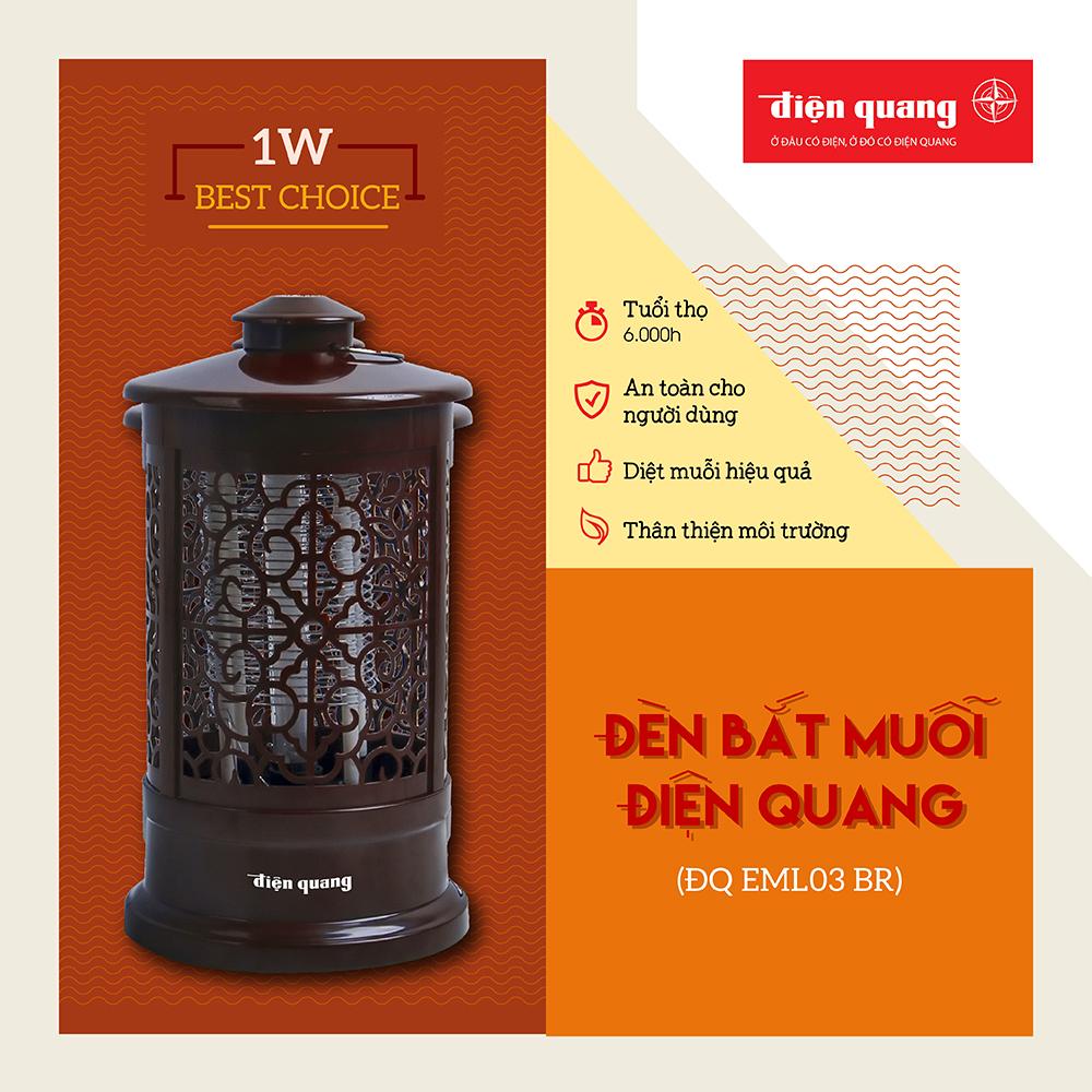 Đèn bắt muỗi Điện Quang ĐQ EML03 BR
