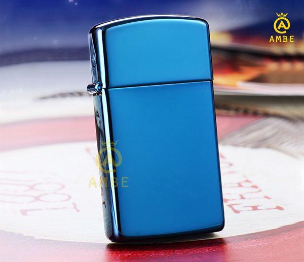 Zippo Sapphire Slim xanh bóng 20494