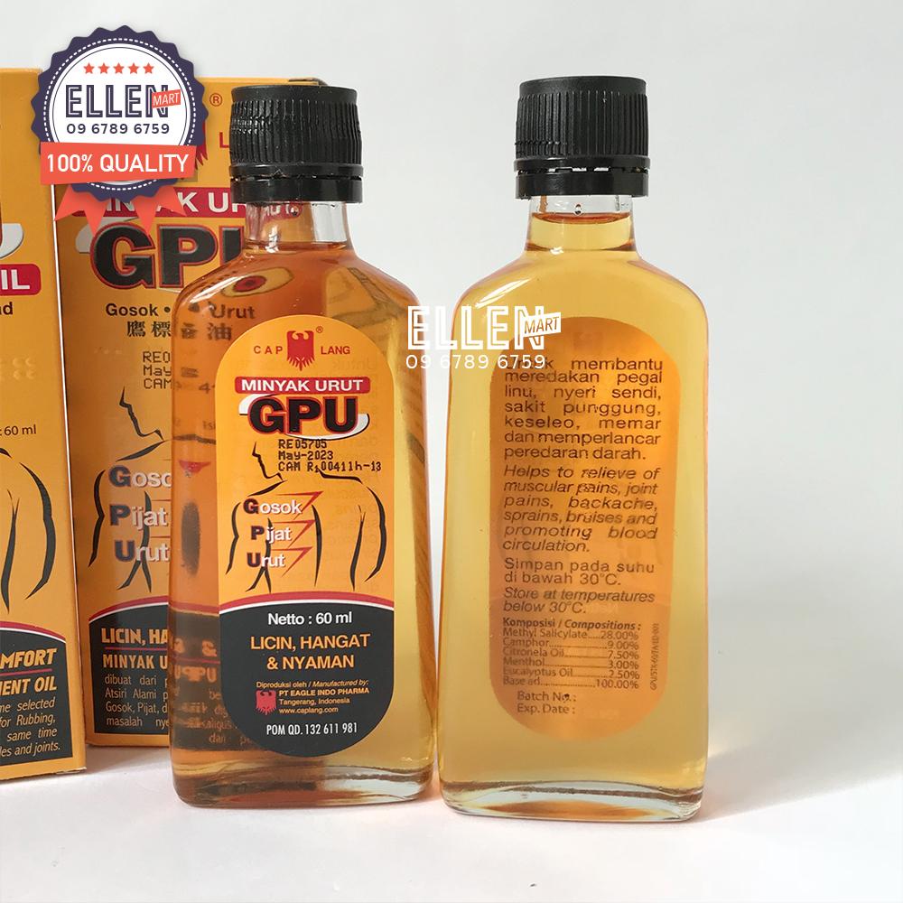 Dầu gừng xoa bóp GPU Liniment Oil Indonesia 60ml