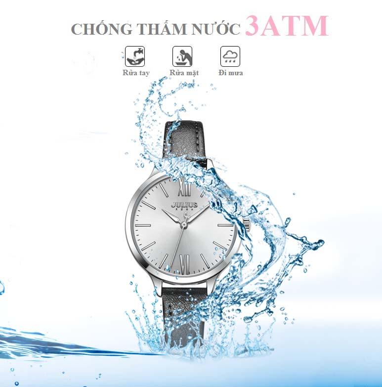 ĐỒNG HỒ NỮ JA-1125B JULIUS HÀN QUỐC DÂY DA (ĐEN)