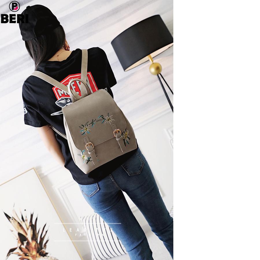 Ba lô nữ da thêu hoa cao cấp BERI 048-051
