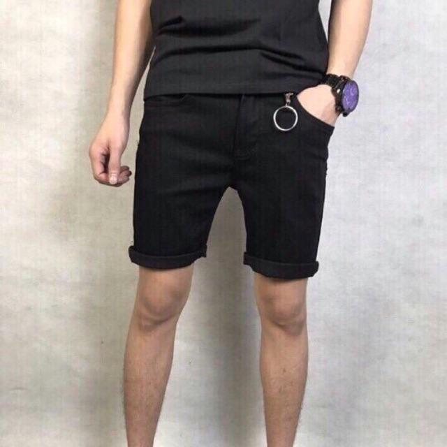[HCM]Quần short jean nam đen trơn trắng trơn rách xước