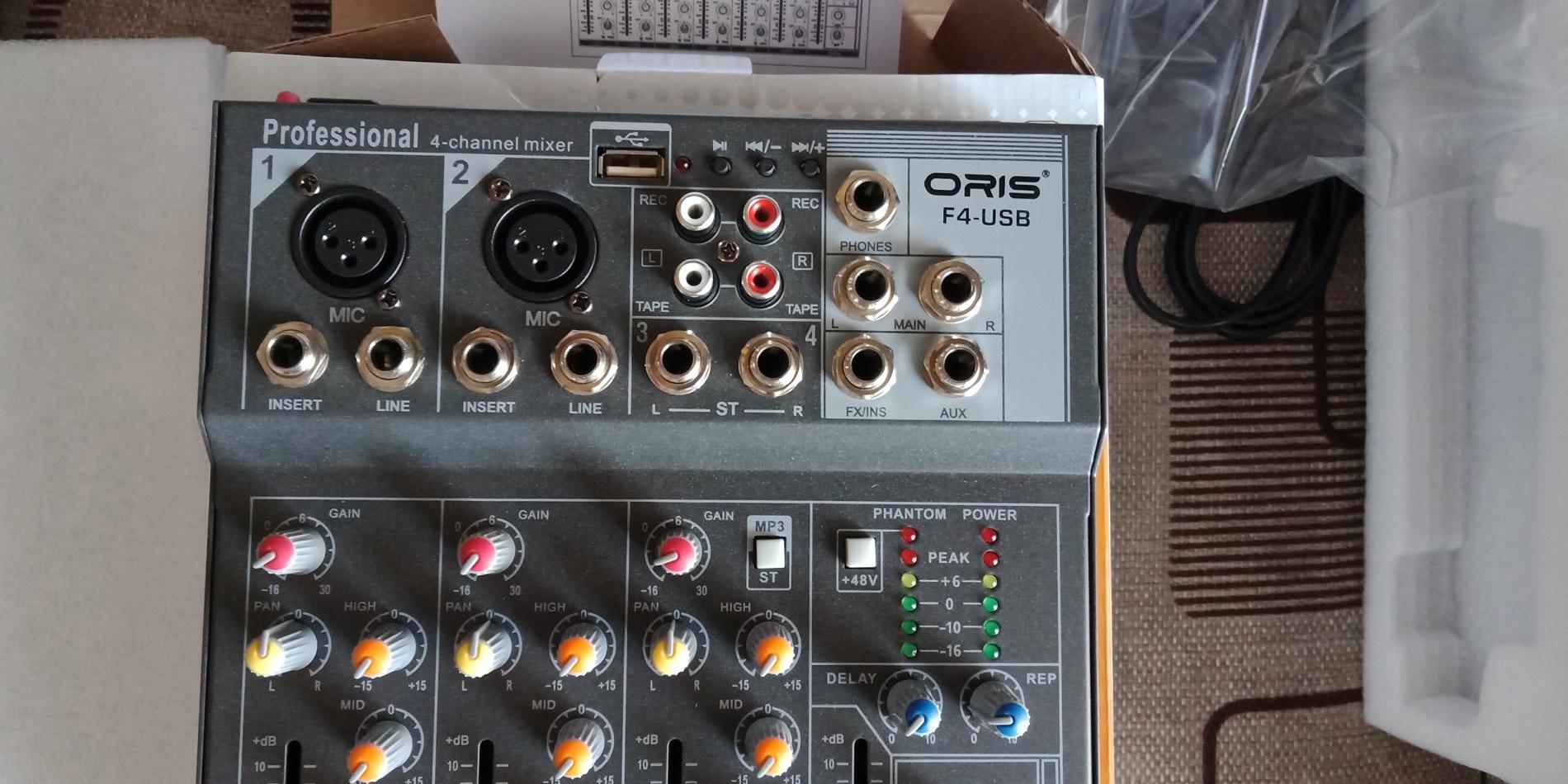 [HCM]BỘ TRỘN ÂM MIXER KARAOKE-LIVE STREAM ORIS F4-USB