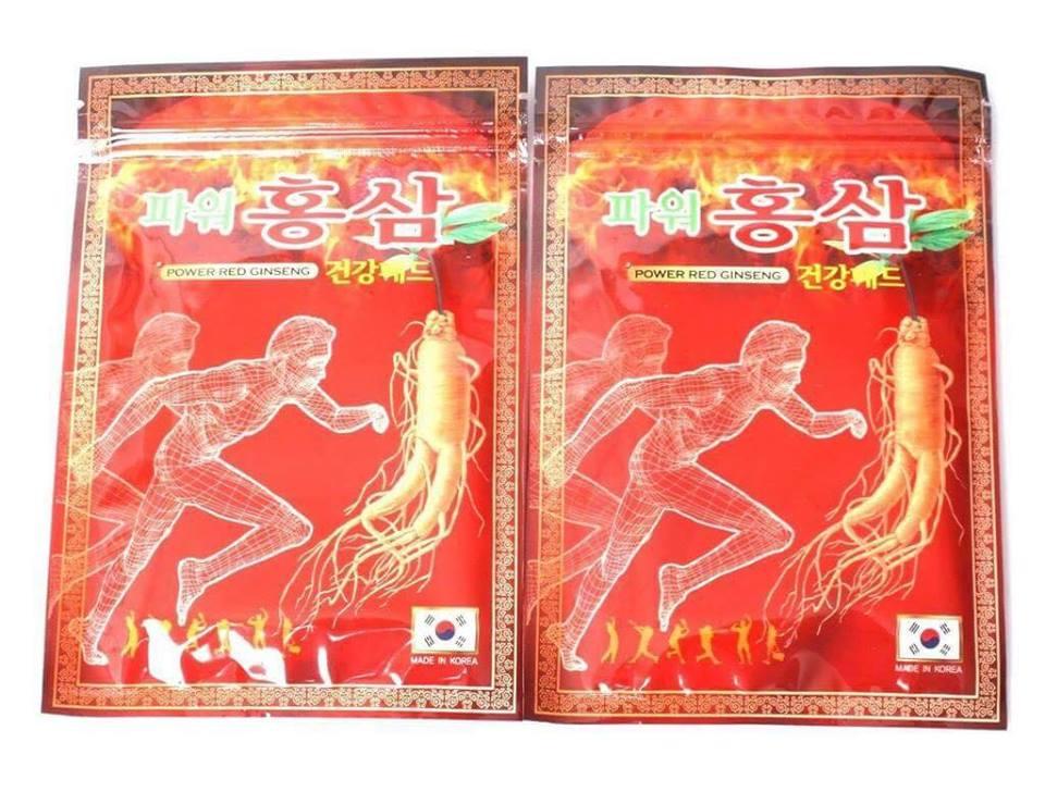 5 túi ( 100 miếng) Cao Dán Chiết Xuất Hồng Sâm