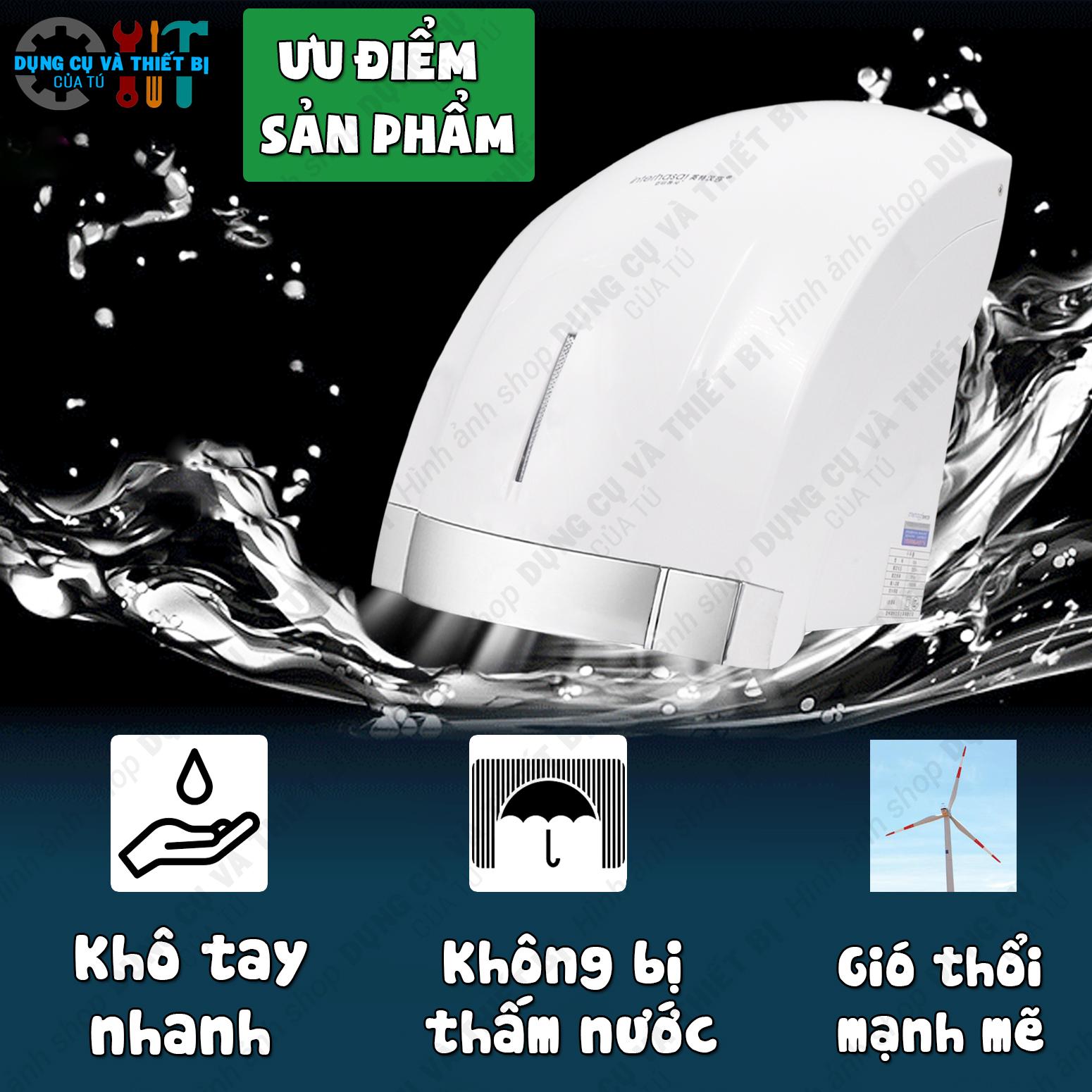 MÁY SẤY KHÔ TAY GẮN TƯỜNG CẢM BIẾN CAO CẤP - tặng vớ cotton