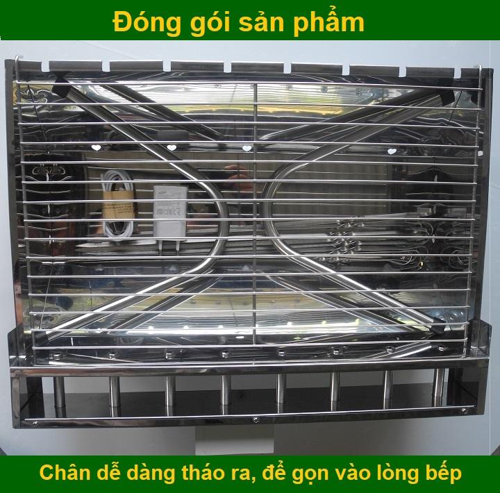 Bếp nướng than hoa MekongTech-V3: Tự xoay giúp chống cháy thực phẩm an toàn sức khỏe, chất liệu INOX( kích thước45x35x24cm), than hoa không khói dùng nướng ngoài trời dã ngoại