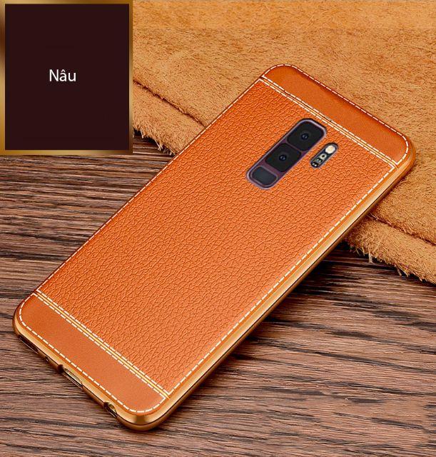 ỐP LƯNG SAMSUNG GALAXY S9, S9 PLUS VÂN DA VIỀN VÀNG