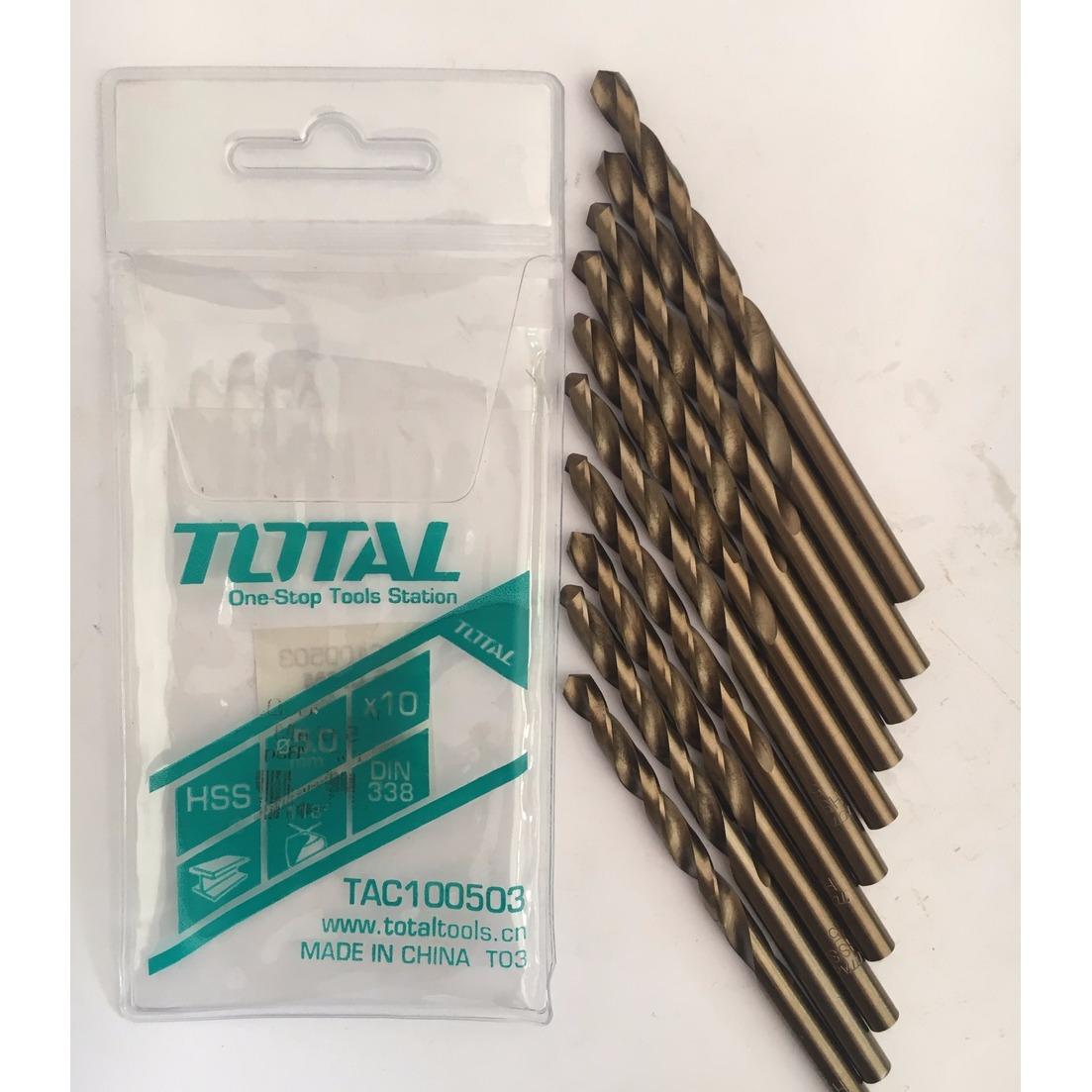 5.0mm bộ 10 mũi khoan sắt total tac100503