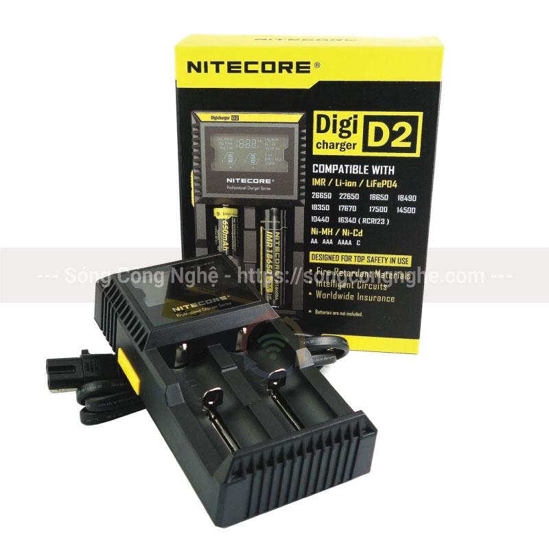 Bộ sạc thông minh 2 pin NiteCore DigiCharger D2