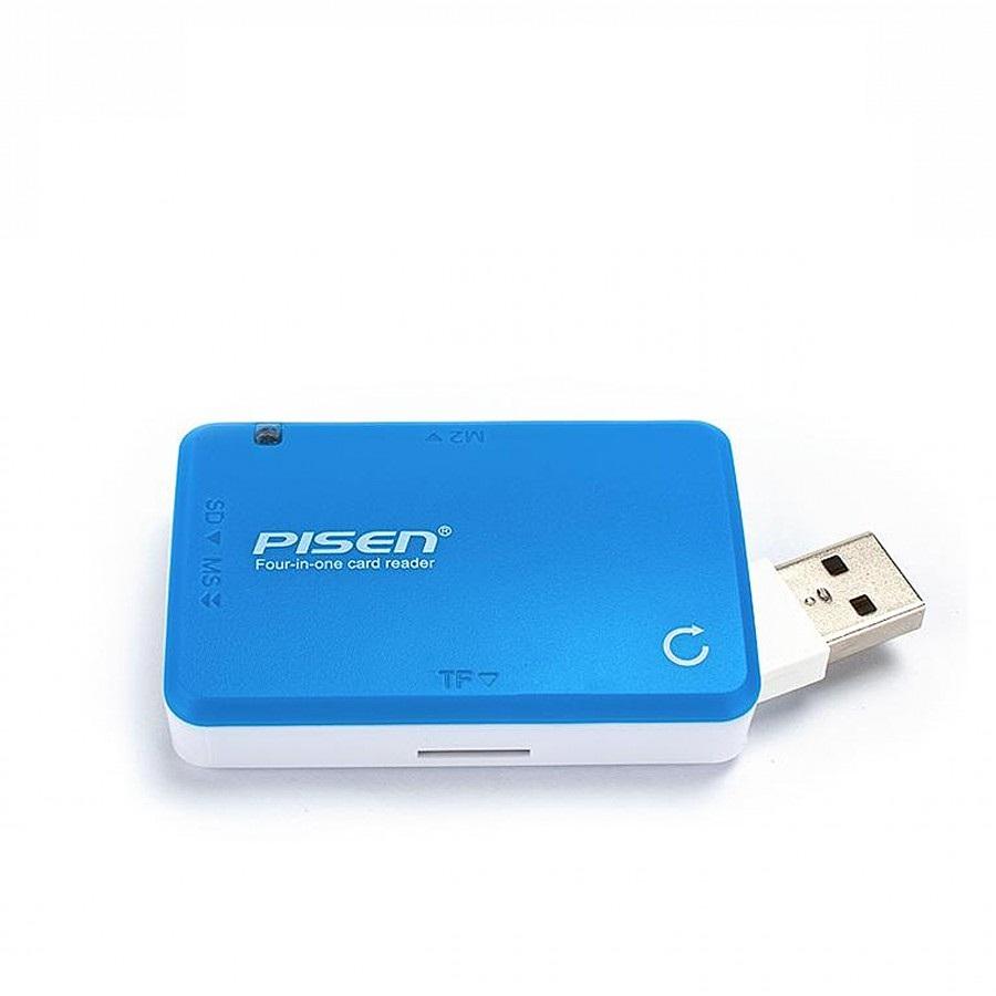 Đầu đọc thẻ nhớ Pisen 4-in-1 (Xanh)