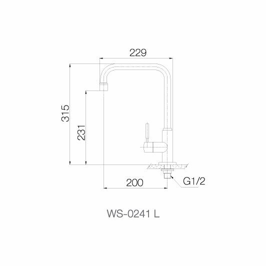 Vòi chậu lạnh - WS-0241L - INOX SUS 304