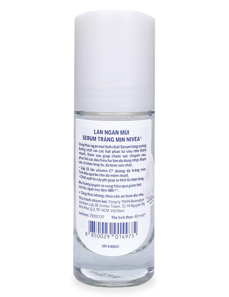 Lăn Ngăn Mùi Serum Trắng Mịn Nivea Chai 40ML
