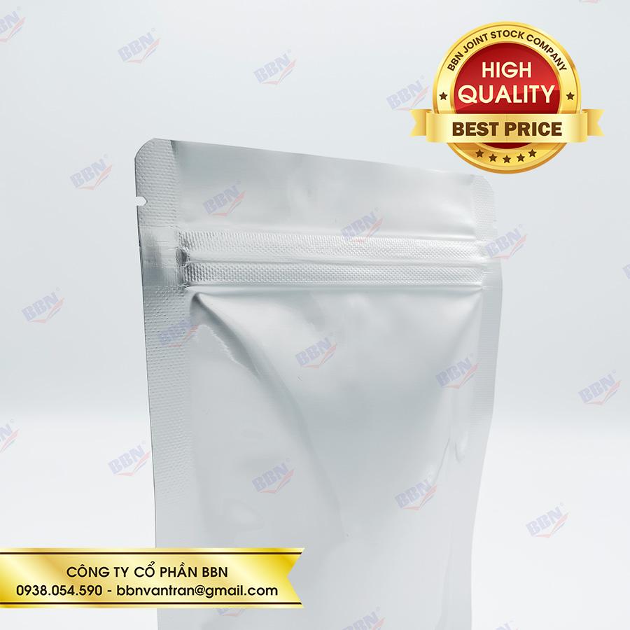 Túi zip đáy đứng 2 mặt bạc 18x26cm (ĐVT kg)