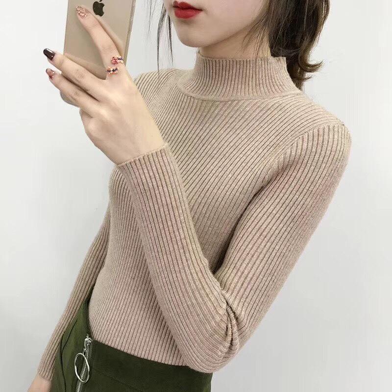 Áo LEN GÂN cổ 3 phân thời trang