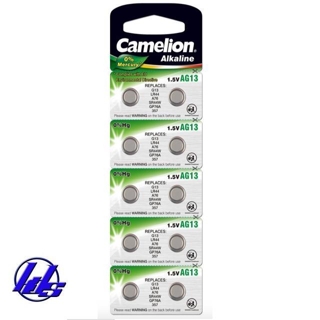 Pin cho máy trợ thính (Vỉ 10 viên) AG13, LR44, A76, SR44W, GP76A, 357 Camelion 1.5V