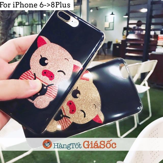 Ốp lưng Heo con kim tuyến cho iPhone 6/6S