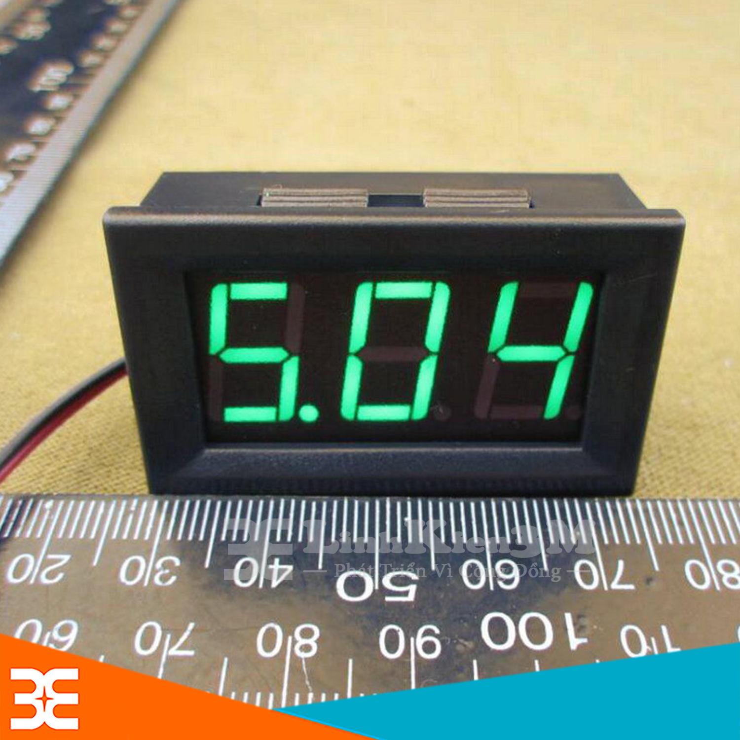 Vôn Kế Điện Tử 0.56 Inch 3.5-30VDC (Xanh Lá)