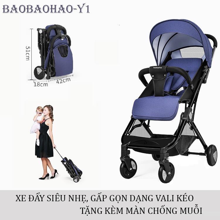 (TẶNG MÀN CHỐNG MUỖI) XE ĐẨY DU LỊCH GẬP GỌN VALI KÉO BAOBAOHAO Y1