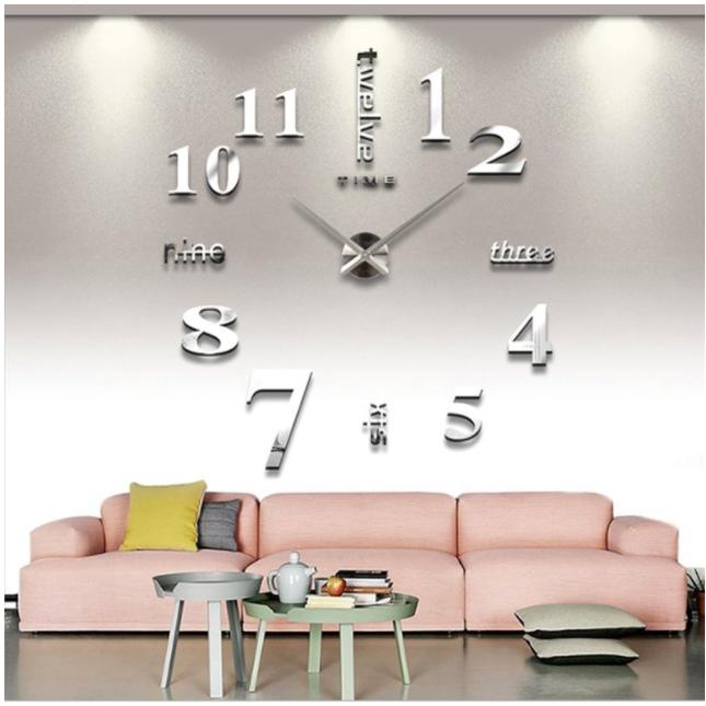 Đồng hồ dán tường châu âu DIY 3D trang trí cao cấp