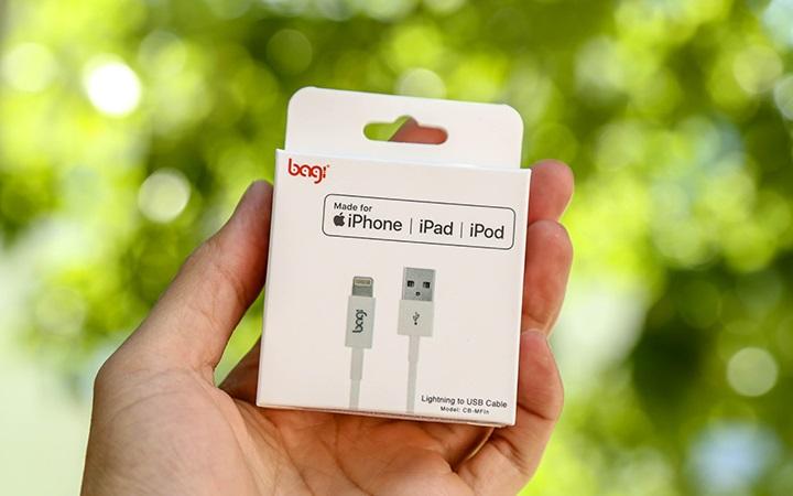 Cáp sạc Lightning Bagi Chuẩn MFi Cho Iphone/Ipod/Ipad - Bảo hành 12 tháng
