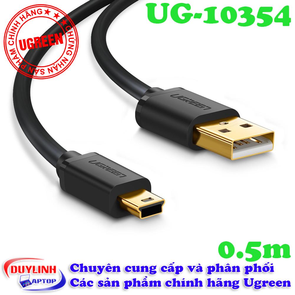Cáp Mini USB to USB 2.0 mạ vàng dài 0,5m Ugreen 10354