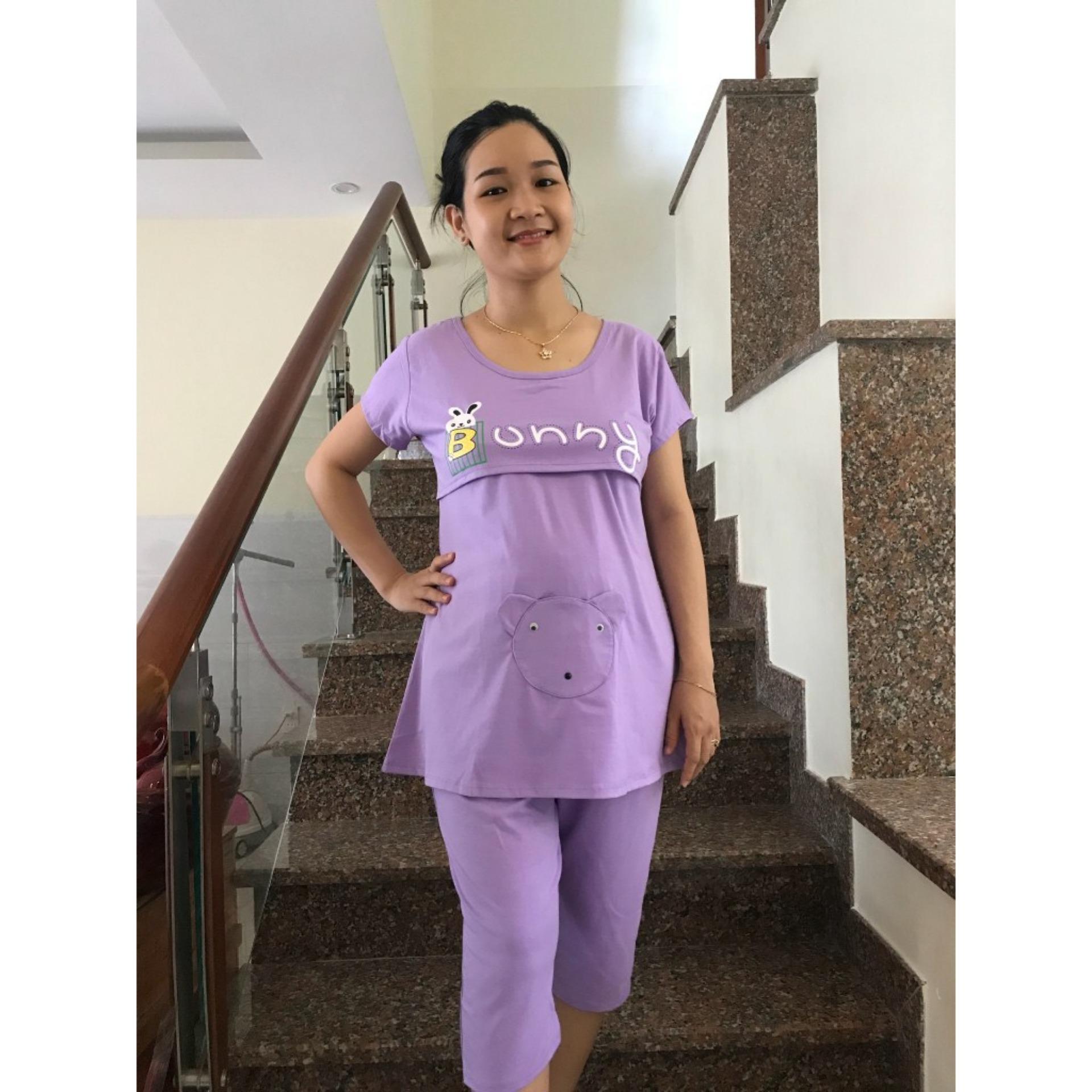 Đồ bộ bầu lửng 2 chức năng Bunny (hồng tươi)