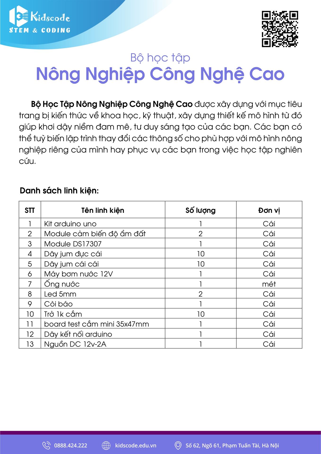 Bộ học tập nông nghiệp công nghệ cao