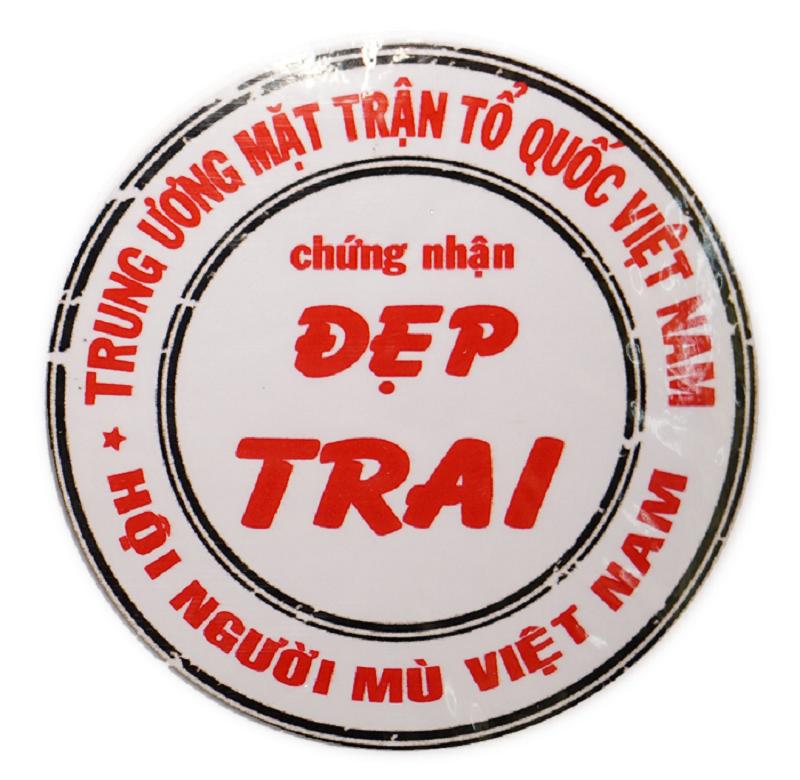 1 miếng tròn Decal tem xe CHỨNG NHẬN ĐẸP TRAI