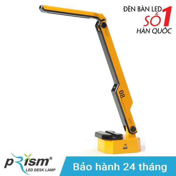 Đèn bàn LED PRISM Hàn Quốc M-08YL công suất 9.5W ánh sáng đổi màu chống cận bảo vệ mắt (Vàng)