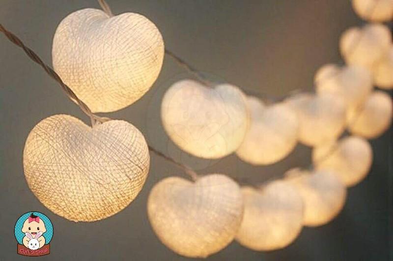Đèn Dây Trang Trí Catton Trái Tim Siêu Lãng Mạn