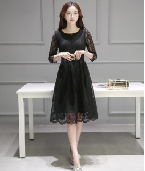 ĐẦM XÒE PHỐI REN KÈM THẮT LƯNG NGOCTRANSHOP - NT8074