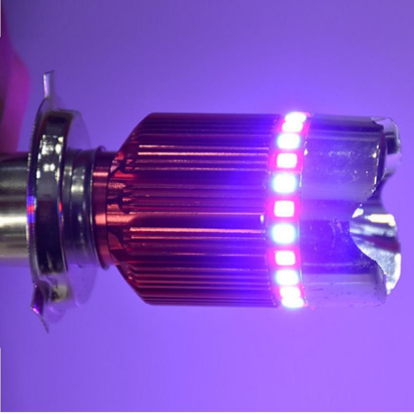 SIÊU HOT - Den led,den xe may,Đèn Fa led 3 chân H4 màu gắn pha xe máy - Đèn Trợ Sáng - Đèn Led Oto , Xe Máy - Phụ Kiện Otô Xe Máy 206358