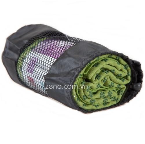 Khăn trải thảm tập yoga hoa Zeno (xanh lá)