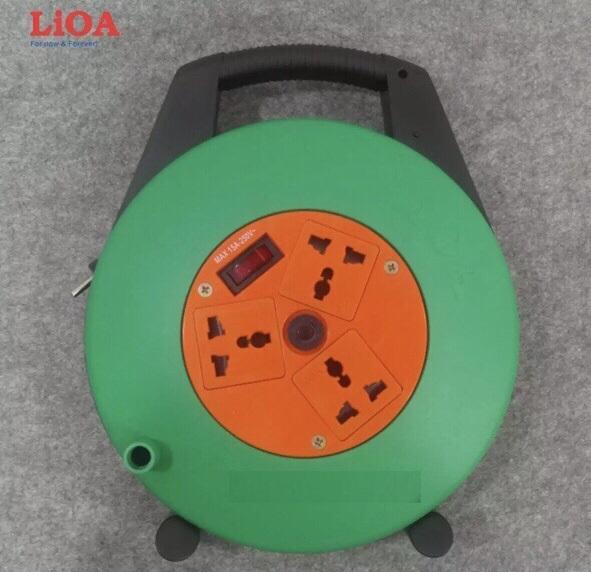 Ổ cắm kéo dài quay tay lioa - kiểu xách tay 15a 10m dây - xtd10-2-15a
