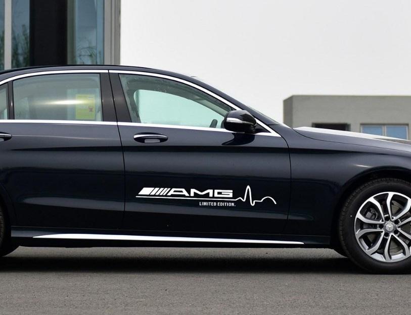 [HCM]Tem dán cửa xe ô tô phong cách AMG (trắng)