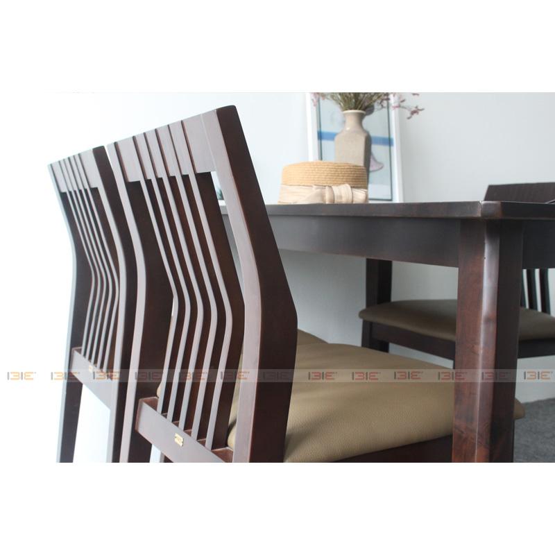 Bộ bàn ăn Hanam màu walnut 4 ghế