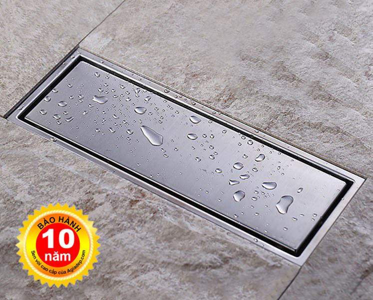 Thoát sàn chống mùi hôi (Dạng phễu nước) Inox SUS304 (Xịn Đẹp) (Kiểu dài 30x11cm) cho Biệt thự, Khách sạn, Resort, v.v