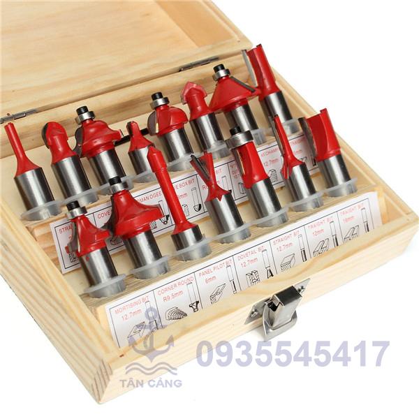 Bộ mũi phay 15món cốt 8 mm