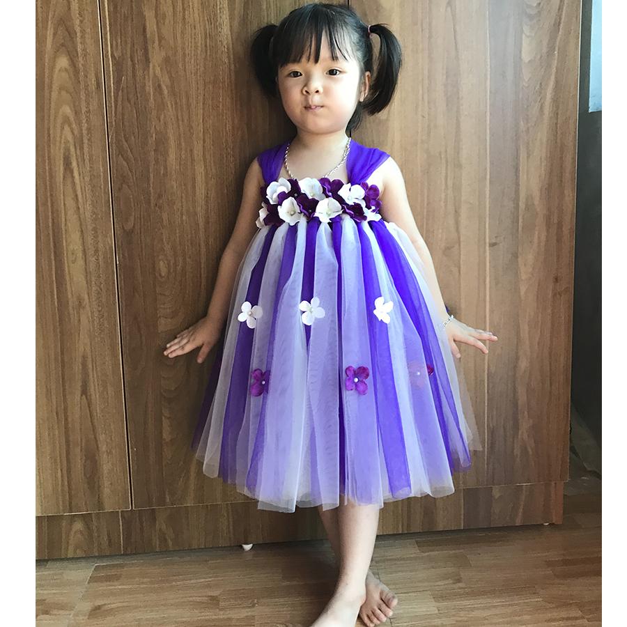 ĐẦm Công Chúa Tím Huế Pha Trắng