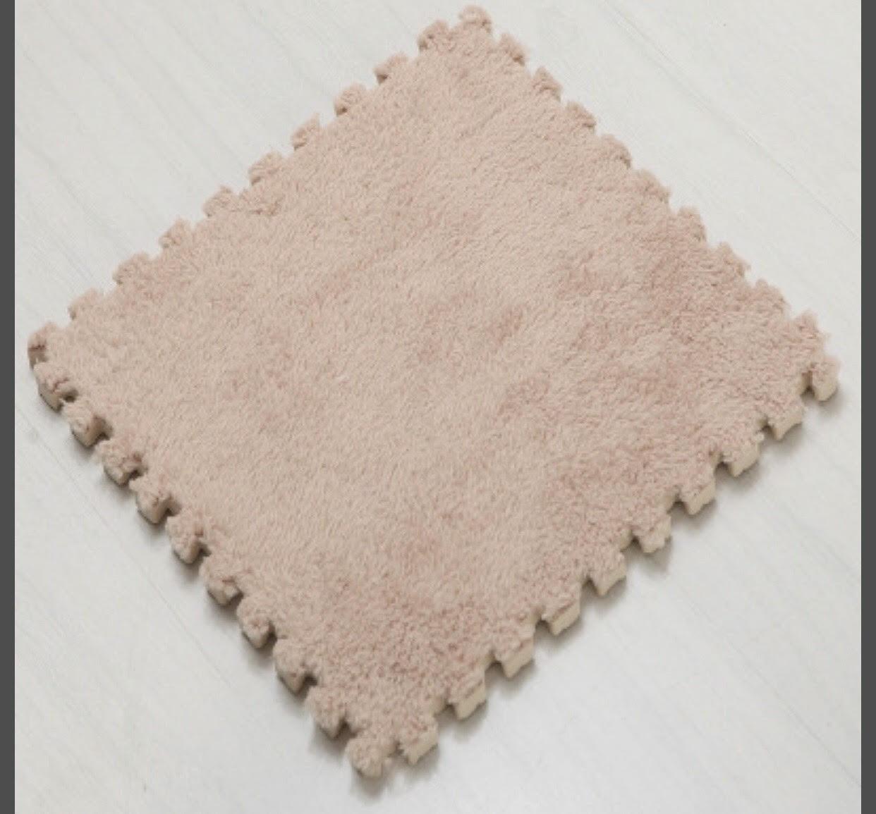 Bộ 35 miếng thảm lông xốp lắp ghép 30x30cm (Nâu be)
